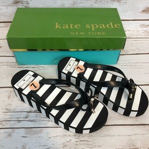 Kate Spade Striped Flip Flops